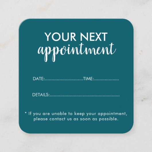 Trendy Modern Salon Appointment Reminder Card Terminkarte (Vorderseite)