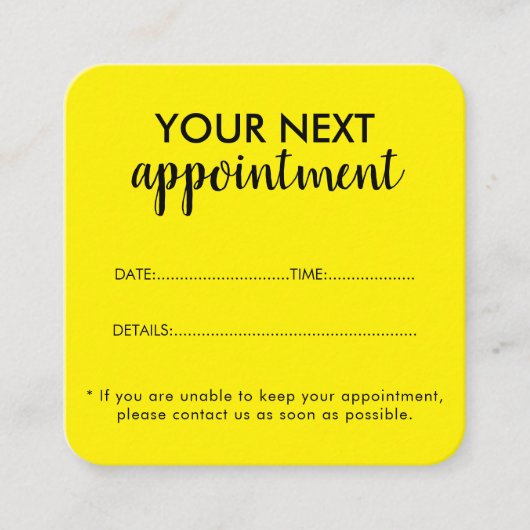 Trendy Modern Salon Appointment Reminder Card Terminkarte (Vorderseite)