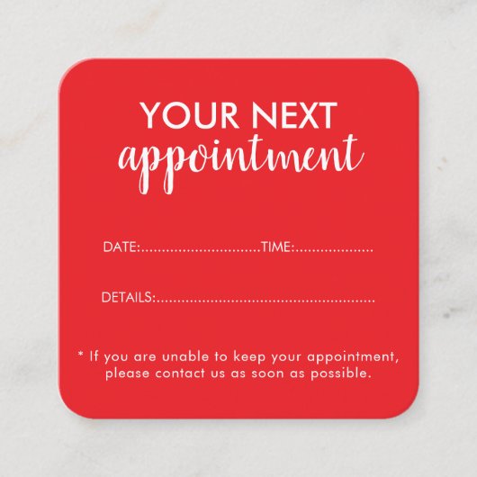 Trendy Modern Salon Appointment Reminder Card Terminkarte (Vorderseite)
