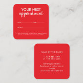 Trendy Modern Salon Appointment Reminder Card Terminkarte (Vorne/Hinten)