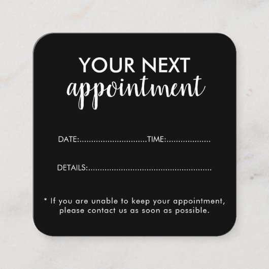 Trendy Modern Salon Appointment Reminder Card Terminkarte (Vorderseite)