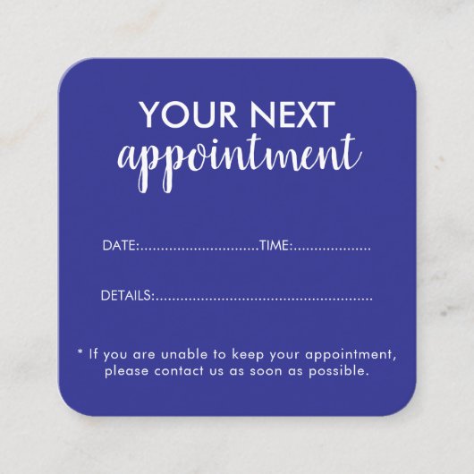 Trendy Modern Salon Appointment Reminder Card Terminkarte (Vorderseite)
