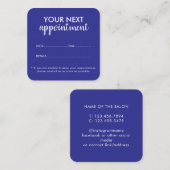 Trendy Modern Salon Appointment Reminder Card Terminkarte (Vorne/Hinten)