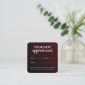 Trendy Modern Salon Appointment Reminder Card Terminkarte (Stehend Vorderseite)