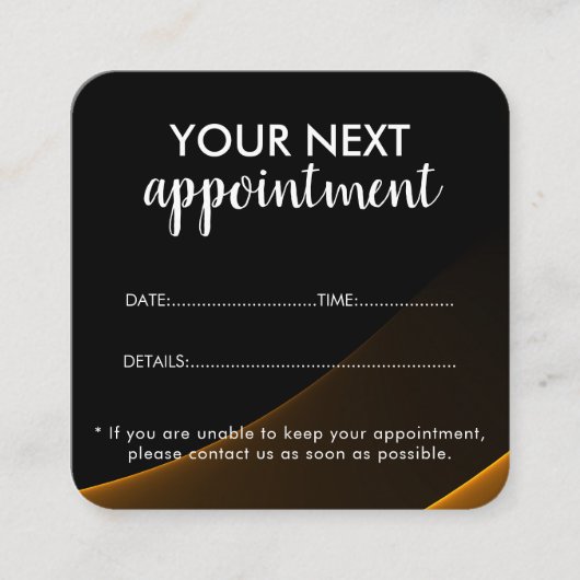 Trendy Modern Salon Appointment Reminder Card Terminkarte (Vorderseite)