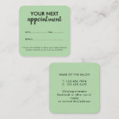 Trendy Modern Salon Appointment Reminder Card Terminkarte (Vorne/Hinten)