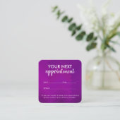 Trendy Modern Salon Appointment Reminder Card Terminkarte (Stehend Vorderseite)