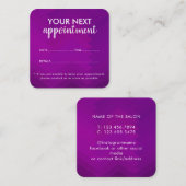 Trendy Modern Salon Appointment Reminder Card Terminkarte (Vorne/Hinten)