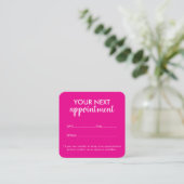 Trendy Modern Salon Appointment Reminder Card Terminkarte (Stehend Vorderseite)