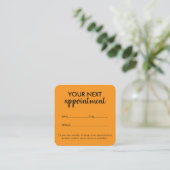 Trendy Modern Salon Appointment Reminder Card Terminkarte (Stehend Vorderseite)