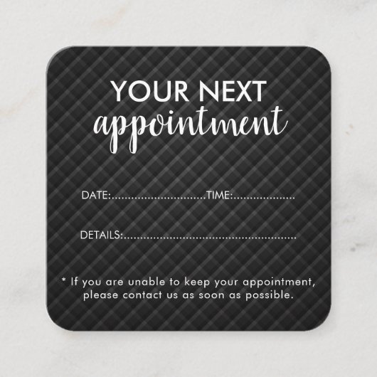 Trendy Modern Salon Appointment Reminder Card Terminkarte (Vorderseite)