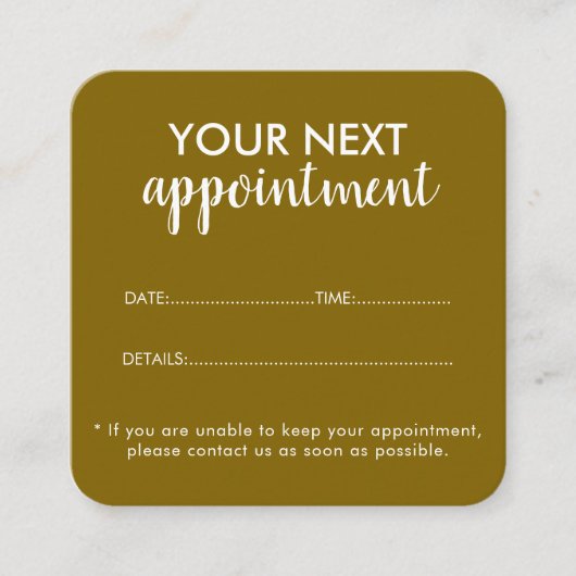 Trendy Modern Salon Appointment Reminder Card Terminkarte (Vorderseite)