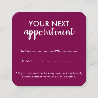 Trendy Modern Salon Appointment Reminder Card Terminkarte