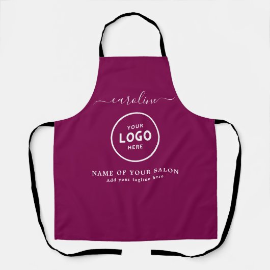 Trendy Modern Salon Logo Apron Schürze (Vorderseite)