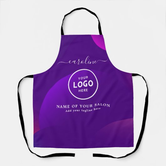 Trendy Modern Salon Logo Apron Schürze (Vorderseite)