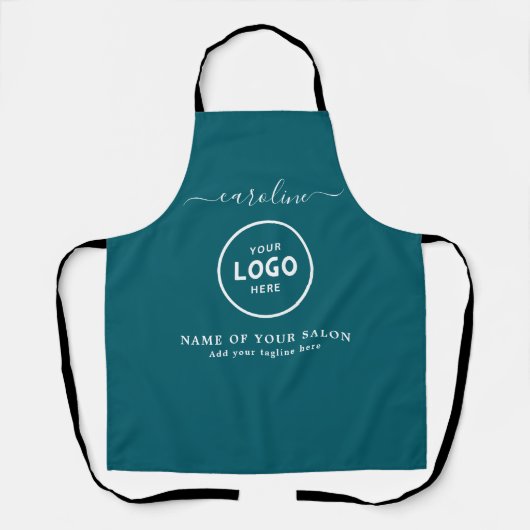 Trendy Modern Salon Logo Apron Schürze (Vorderseite)