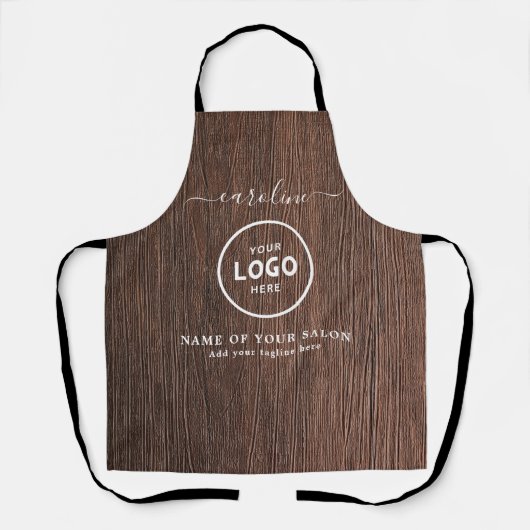 Trendy Modern Salon Logo Apron Schürze (Vorderseite)