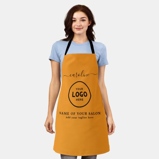 Trendy Modern Salon Logo Apron Schürze (Getragen)