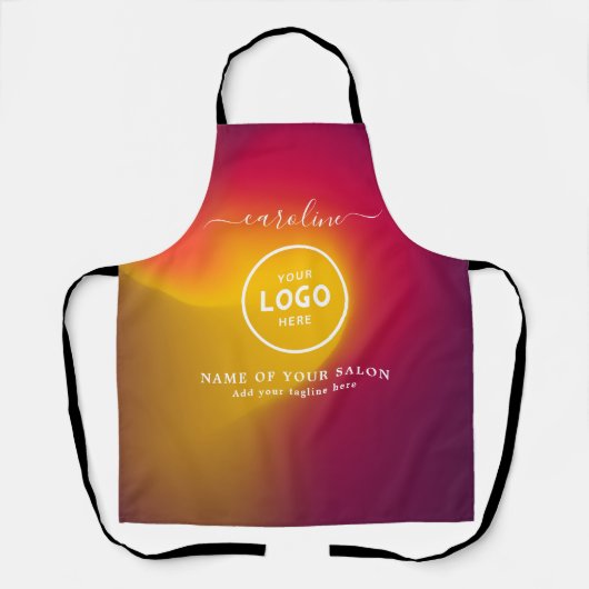  Trendy Modern Salon Logo Apron Schürze (Vorderseite)
