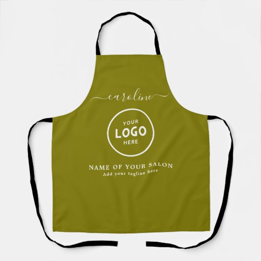 Trendy Modern Salon Logo Apron Schürze (Vorderseite)