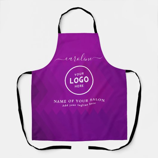 Trendy Modern Salon Logo Apron Schürze (Vorderseite)