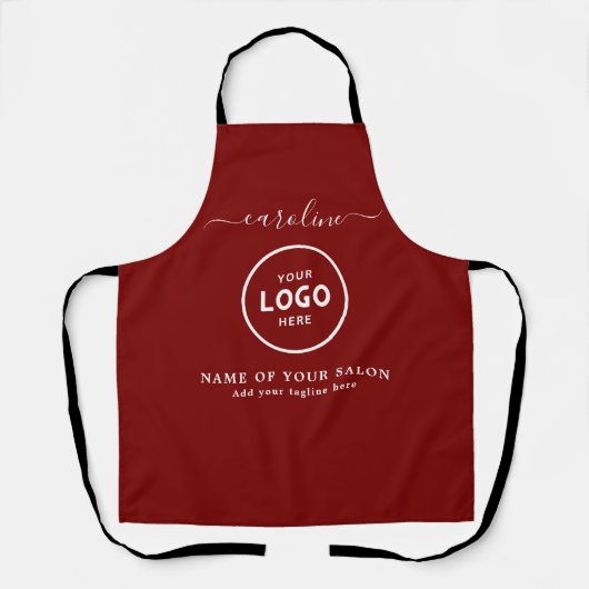 Trendy Modern Salon Logo Apron Schürze (Vorderseite)