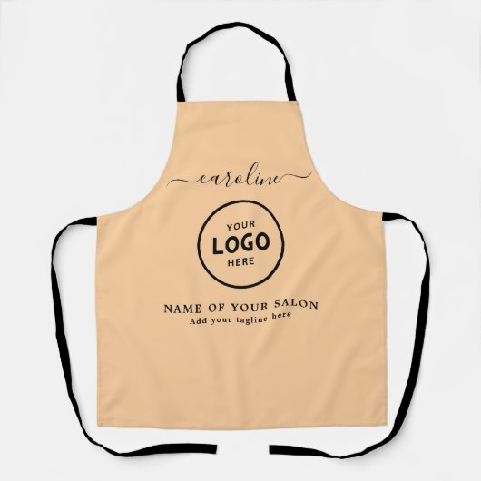 Trendy Modern Salon Logo Apron Schürze (Vorderseite)
