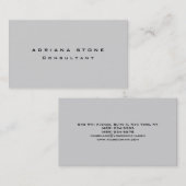 Trendy Modern Schlichte, leichte Grau Beruflich Visitenkarte (Vorne/Hinten)