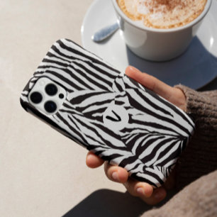 Trendy Modern Schwarz-weiß Zebra Motif iPhone 16 Pro Hülle