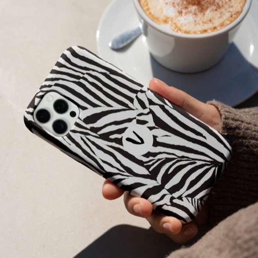 Trendy Modern Schwarz-weiß Zebra Motif Case-Mate iPhone Hülle