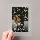 Trendy Modern Script & Arch 1 Photo Christmas Card Acryleinladungen (Insitu (Handheld))