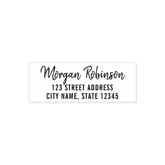 Trendy Modern Script Name Rücksendeadresse Permastempel (Design)