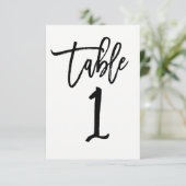 Trendy Modern Script Tischnummer 1 (Stehend Vorderseite)