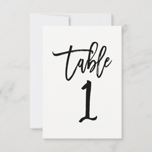 Trendy Modern Script Tischnummer 1 (Rückseite)