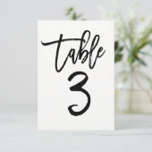 Trendy Modern Script Tischnummer 3 (Stehend Vorderseite)