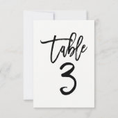 Trendy Modern Script Tischnummer 3 (Rückseite)