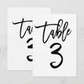 Trendy Modern Script Tischnummer 3 (Vorne/Hinten)