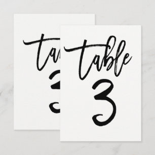 Trendy Modern Script Tischnummer 3