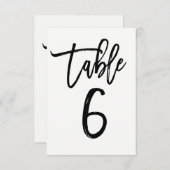 Trendy Modern Script Tischnummer 6 (Vorne/Hinten)