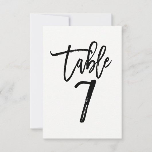 Trendy Modern Script Tischnummer 7 (Rückseite)