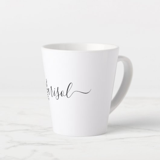 Trendy Modern Script Typografy Name Milchtasse (Rechte Ecke)