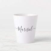 Trendy Modern Script Typografy Name Milchtasse (Vorderseite)