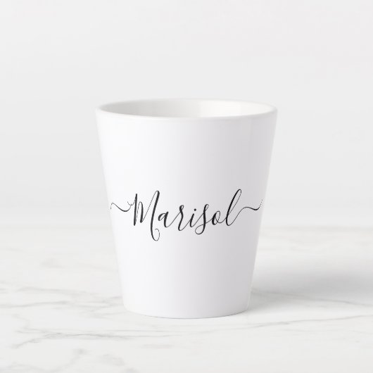 Trendy Modern Script Typografy Name Milchtasse (Vorderseite)