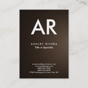 Trendy Modern Sepia Brown Monogram Visitenkarte