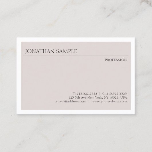 Trendy Modern Simple Design Elegant Beruflich Visitenkarte (Vorderseite)