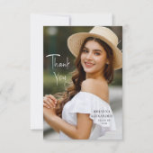 Trendy Modern Simple Foto Abschluss Dankeskarte (Vorderseite)