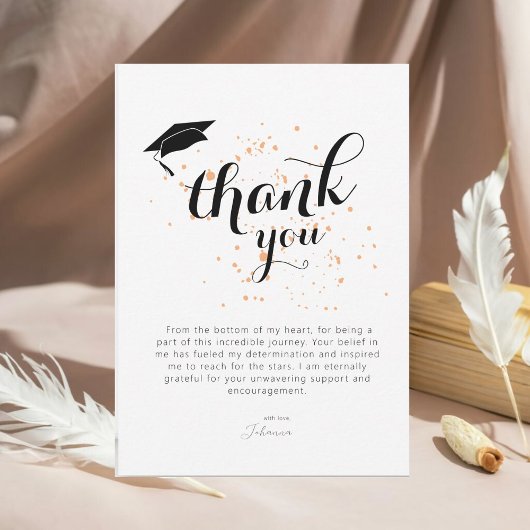 Trendy Modern Simple Foto Abschluss Dankeskarte