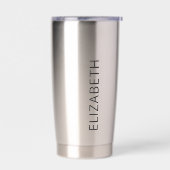 Trendy Modern Simple Minimalistisch Name Black Cof Thermobecher (Links)