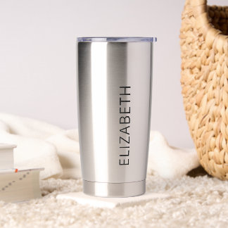 Trendy Modern Simple Minimalistisch Name Black Cof Thermobecher