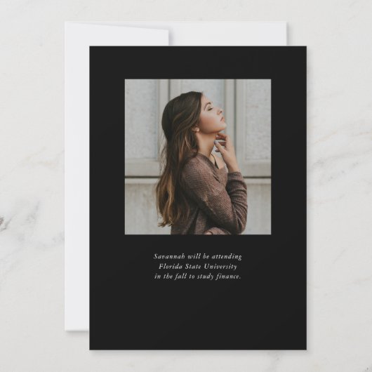 Trendy Modern Simple Script 2 Foto Abschluss Ankündigung (Rückseite)